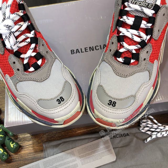 Balenciaga經典款男女鞋 巴黎世家頂級版本Triple S透氣3M反光姥爹復古運動鞋 Balenciaga情侶款老爹鞋  hdbl1170